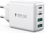USB C Adapter - 40W – 4 Poorten - Snellader voor alle, Telecommunicatie, Verzenden, Nieuw