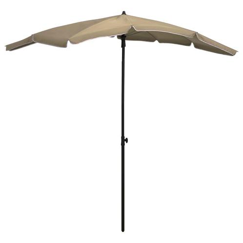 vidaXL Parasol met paal 200x130 cm taupe, Tuin en Terras, Parasols, Nieuw, 2 tot 3 meter, Verzenden