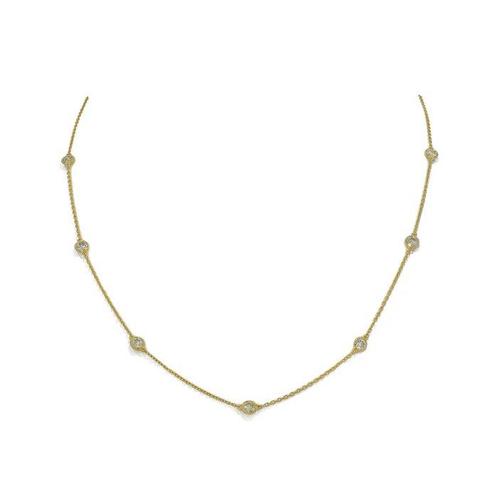 Halsketting - 14 karaat Geel goud - 0.70ct. tw. Diamant, Sieraden, Tassen en Uiterlijk, Kettingen