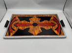 Art Deco dienblad, ca. 1930 - Dienblad - Glas, Metaal, Hout