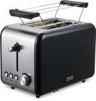 MOA Broodrooster Retro - Toaster - Met Warmhouder - Zwart -