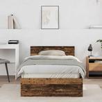 vidaXL Bedframe met hoofdeinde Oud Hout 100 x 200 cm Bewerkt, Huis en Inrichting, Verzenden, Nieuw, Bruin, Hout