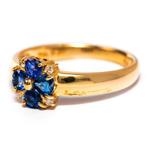 Ring - 18 karaat Geel goud Saffier - Diamant, Nieuw