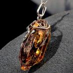 Zilveren hanger met ruwe cognac-amber - een echt uniek, Antiek en Kunst