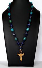 Lapis lazuli - Turquoise - Halsketting - Croix Ansée (Ankh), Antiek en Kunst