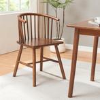 Eetkamerstoel Stami 79x53x47,5 cm set van 2 walnootkleurig [, Huis en Inrichting, Stoelen, Verzenden, Nieuw
