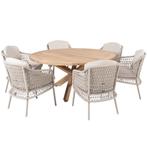 Puccini Prado dining tuinset 160 cm rond 7 delig teak 4, Ophalen of Verzenden, Nieuw