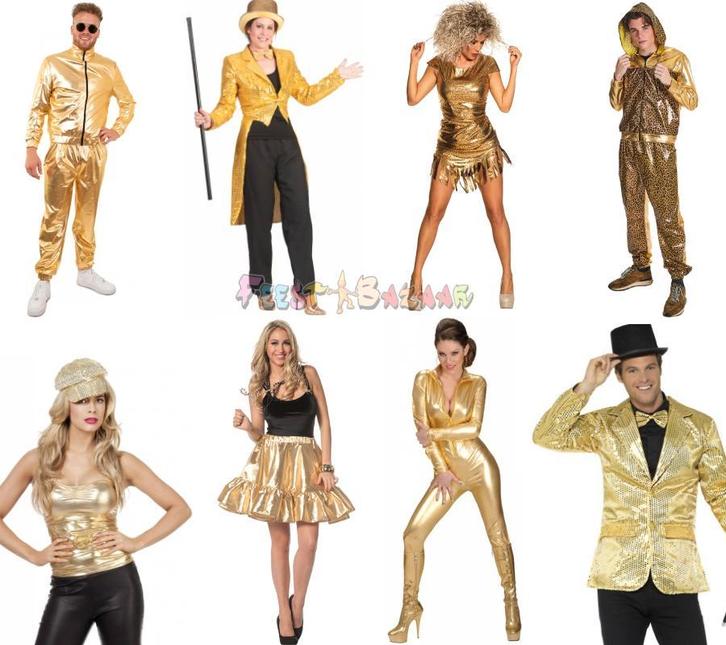 Gouden Kleding Dames Heren en Kind | Jurk en Topje Goud, Kleding | Dames, Carnavalskleding en Feestkleding, Nieuw, Ophalen of Verzenden