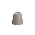 Linnen klemkap taupe 12 cm rond, Huis en Inrichting, Lampen | Lampenkappen, Landelijk / Rustiek, Overige kleuren, Rond, Nieuw