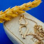 Gouden anker schakel ketting met vaste hanger | 45 cm, Sieraden, Tassen en Uiterlijk, Kettingen, Ophalen of Verzenden, Gebruikt