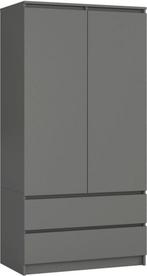 kledingkast Antraciet 90 cm 2 lades (Kledingkasten), Huis en Inrichting, Kasten | Kledingkasten, Met lade(s), Verzenden, Nieuw