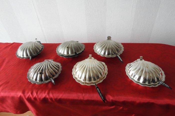 epus - Boterschotel (6) - sint Jacobs schelp - Opaline glas,, Antiek en Kunst, Antiek | Keukenbenodigdheden