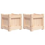 Plantenbakken Hout 2 st | Retourdeal voor Creatievelingen..., Tuin en Terras, Minder dan 60 cm, Vierkant, Nieuw, Ophalen of Verzenden