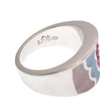 Zilveren roze fantasie ring met zirconia en emaille | S...., 18 tot 19, Gebruikt, Overige kleuren, Ophalen of Verzenden