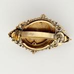Broche - 14 karaat Geel goud - 0.60ct. tw. Saffier - Diamant