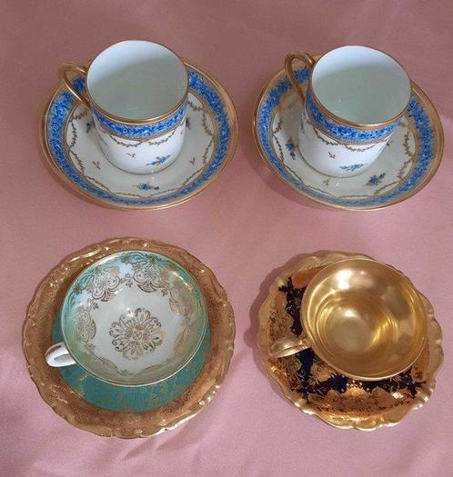 Bavaria, Limoges, Rosenthal - Koffiekopje (4) - Porselein -, Antiek en Kunst, Antiek | Meubels | Tafels