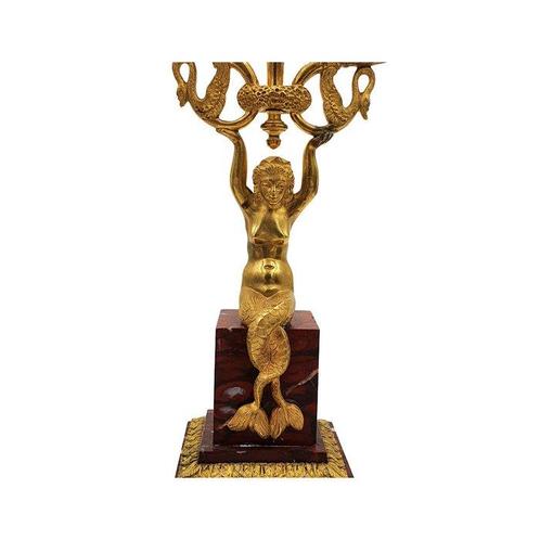 Kaarsenhouder - Verguld brons - imperium kandelaar, Antiek en Kunst, Curiosa en Brocante