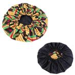 Afrikaanse Zwart Gele Kente Print Satijnen Slaapmuts / Hair, Ophalen of Verzenden, Nieuw
