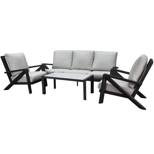 Fortaleza stoel bank loungeset 4 delig antraciet aluminium, Tuin en Terras, Tuinsets en Loungesets, Nieuw, Aluminium, Ophalen of Verzenden