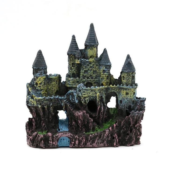 Kasteel op een berg OS-267 - aquarium decoratie, Dieren en Toebehoren, Vissen | Aquaria en Toebehoren, Sierelement, Nieuw, Ophalen of Verzenden