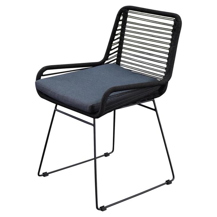 Zenia dining tuinstoel rope zwart, Tuin en Terras, Tuinsets en Loungesets, Nieuw, Ophalen of Verzenden