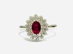 Ring - 18 karaat Witgoud -  2.05ct. tw. Robijn - Diamant -, Nieuw