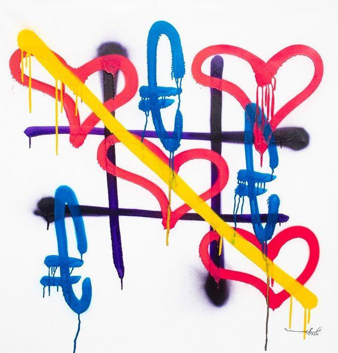 RAM - Love wins the Game - Santorini Classic Blue Style, Antiek en Kunst, Kunst | Schilderijen | Modern