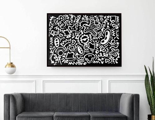 Santoro Francesco (1986) aka Omhie - White Lines (XXL), Antiek en Kunst, Kunst | Schilderijen | Modern