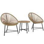 Polyrattan Tuinmeubelset, Outdoor Lounge Balkonmeubilair Voo, Tuin en Terras, Parasols, Verzenden, Nieuw