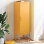 vidaXL buffetkast 36x39x123 cm staal mosterdgeel, Huis en Inrichting, Kasten | Buffetkasten, Minder dan 50 cm, Verzenden, 100 tot 150 cm