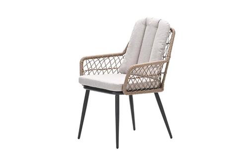 GI Allasio dining tuinstoel - Carbon black/Zand, Tuin en Terras, Tuinstoelen, Nieuw, Overige materialen, Verzenden