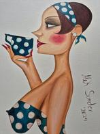 Alek Sander (XX-XXI) - Madame Cohiba im Polka Dot mit Tasse