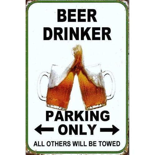 Wandbord - Beer Drinker Parking Only, Huis en Inrichting, Woonaccessoires | Wanddecoraties, Nieuw, Ophalen of Verzenden