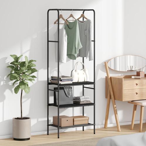 vidaXL Kledingrek met planken met plank Zwart eiken 60 x 30, Kleding | Dames, Kledingrekken, Nieuw, Verzenden