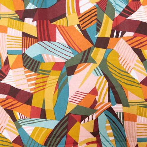 Panama-stof abstract geometrisch - multicolor - Textiel -, Antiek en Kunst, Antiek | Kleden en Textiel
