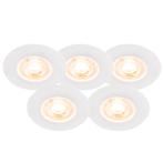 Set van 5 inbouwspots wit 3 staps dimbaar IP44 - Ulo, Nieuw, Kunststof