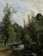 Johannes Hermes (1842-1901) - River landscape, Antiek en Kunst, Kunst | Schilderijen | Klassiek