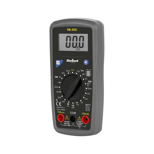 Rebel Tools RB-30D Universele meter / Inclusief meetsnoeren, Doe-het-zelf en Verbouw, Gereedschap | Overige machines, Ophalen of Verzenden