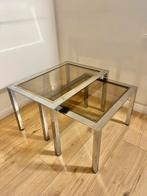 Vintage chroom &amp; messing tafels, Ophalen of Verzenden