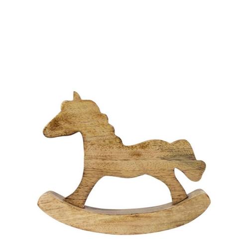 Hobbelpaard mango hout 23x18cm, Huis en Inrichting, Woonaccessoires | Overige, Verzenden