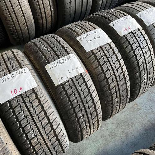 4 x Hankook 205-65-16 C Winterbanden 10mm, Auto-onderdelen, Banden en Velgen, 16 inch, Winterbanden, 205 mm, Bestelwagen, Gebruikt