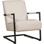 Leren fauteuil Lodge - Toledo Misty (crème), Industrieel, Modern, Scandinavisch, Nieuw, Ophalen of Verzenden, 50 tot 75 cm