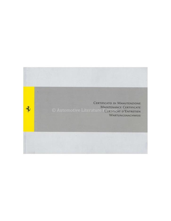 2010 FERRARI GARANTIEKAART & SERVICEBOEKJE ITALIAANS /, Auto diversen, Handleidingen en Instructieboekjes
