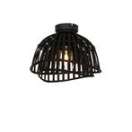 Oosterse plafondlamp zwart bamboe 30 cm - Pua, Huis en Inrichting, Lampen | Plafondlampen, Nieuw, Oosters