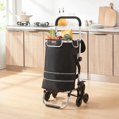 Boodschappentrolley Neef 100x45x36 cm zwart [en.casa], Huis en Inrichting, Keuken | Keukenbenodigdheden, Nieuw, Verzenden
