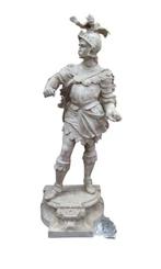 Beeld, Guerriero in armatura - 78 cm - Gegoten steen, Antiek en Kunst