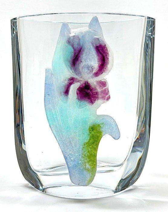 Daum Magnifico Vaso in Cristallo con Iris in Pâte de Verre -, Antiek en Kunst, Antiek | Glas en Kristal