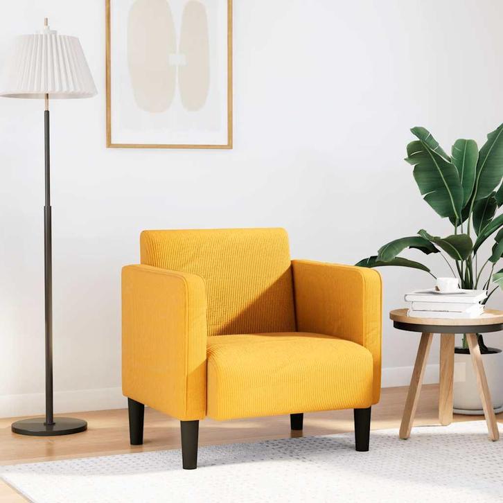 vidaXL Fauteuil met armleuningen 54 cm corduroy stof, Huis en Inrichting, Fauteuils, Nieuw, Verzenden
