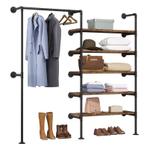 Industrieel Wandkledingrek met 5 Planken – Kledingrek 184 cm, Huis en Inrichting, Kasten | Overige, Verzenden, Nieuw