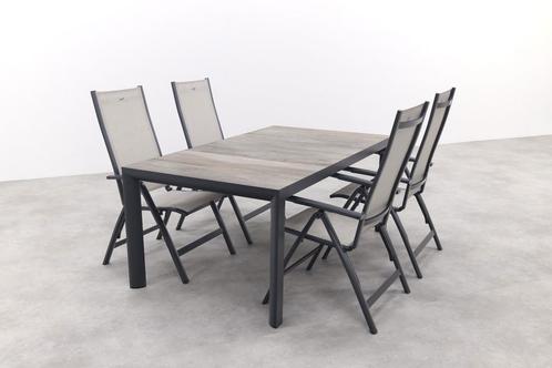 Hartman Monza/Kings verstelbare tuinset antraciet - 180x100, Tuin en Terras, Tuinsets en Loungesets, Tuinset, Nieuw, Overige materialen